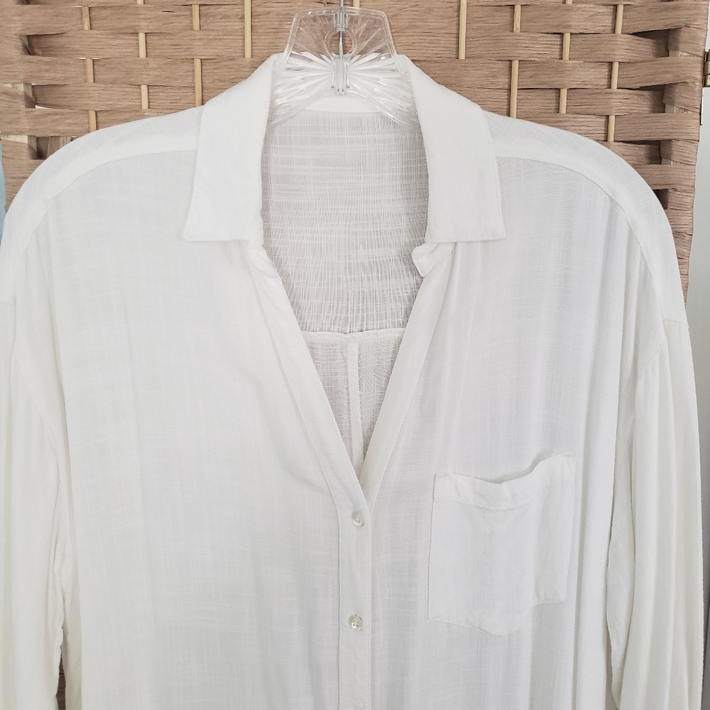 ๐บ L*Space Barcelona White Button-Up Midi Dress Coverup Resortwear XS/S ๐บ - Picture 10 of 10